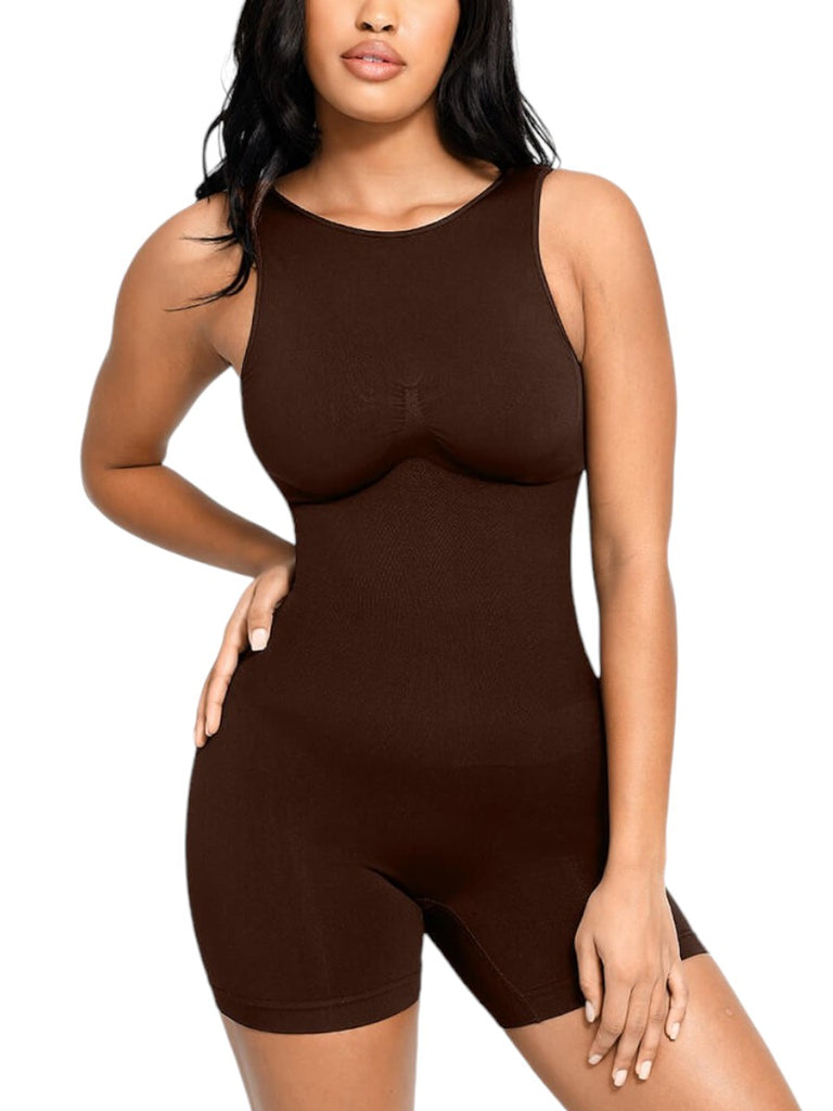 Sculpting Scoop Back Shapewear Bodysuit - Mocha