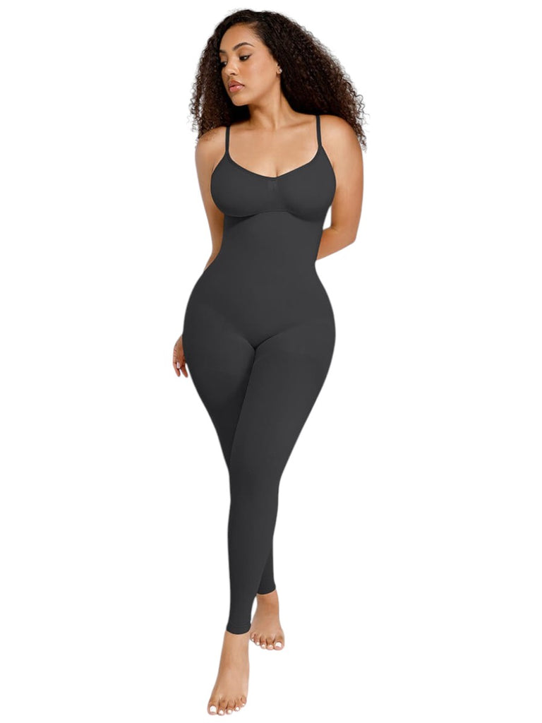 Seamless Full-Length Shapewear Bodysuit - Black