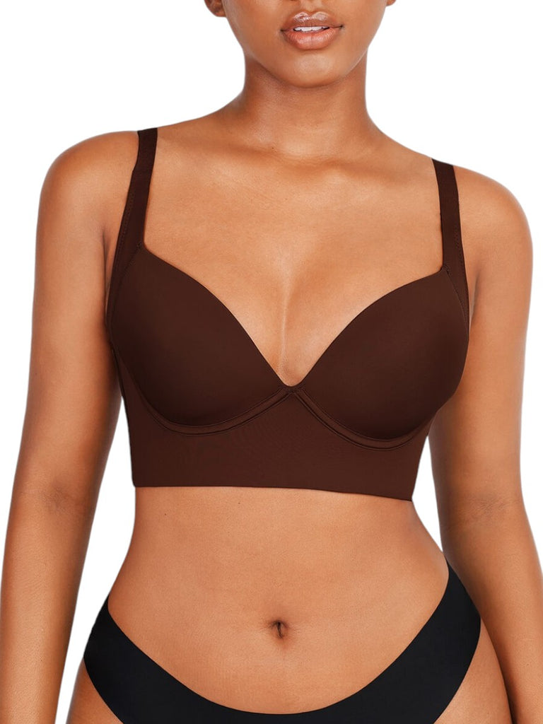 Shaping Full Coverage Push-up Bra - Chestnut Brown