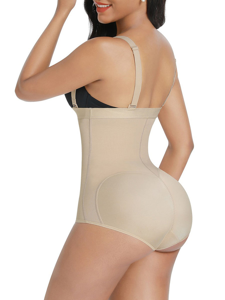 Defitshape Women's Tummy Control Shapewear Slimming Body Shaper Sexy Firm  Back Smoothing Soft Breathable Bodysuit Shapewear Nude 12
